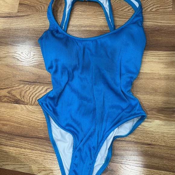 Venus Blue Shine Rib One Piece Swimsuit - Picture 1 of 2